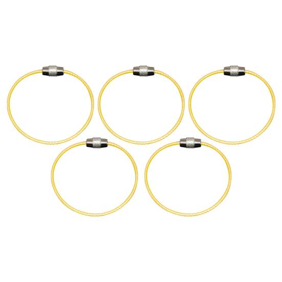 5/10Pcs Durable Steel Wire Rope Ring Connector Keychain Key Holder Hanging Cable