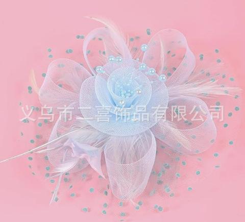 Europe and the United States popular feather headgear bridal hair accessories mesh top hat Jockey Club hair accessories hairpin headband