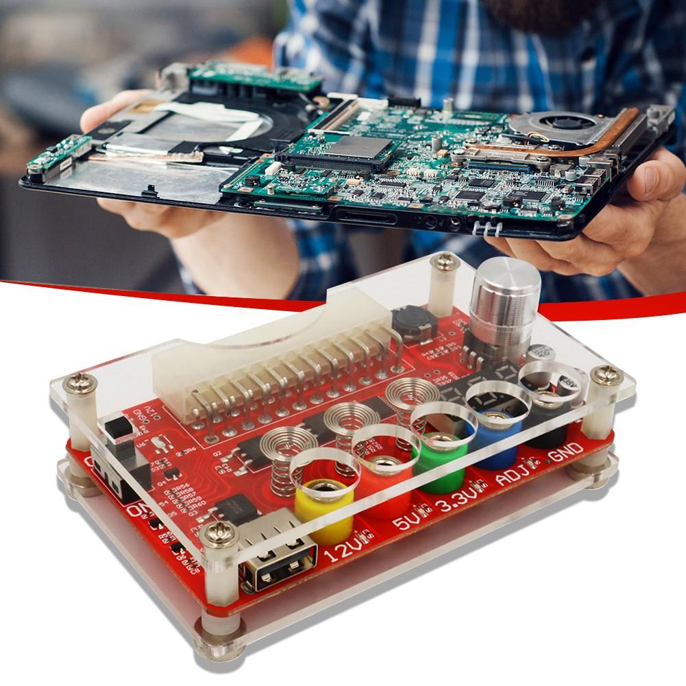 1PC 24 Pin ATX Breakout Power Supply Board Output 3.3V/5V/12V 1.8V-10.8V(ADJ)