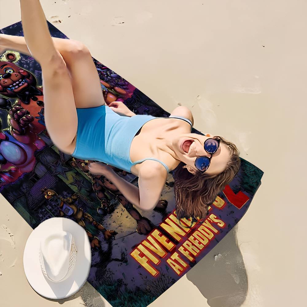 Anime F-Fnaf F-Five-N-Nights-At-F-Freddys Microfiber Blanket Quick Drying Beach Towels Oversized Printing Super Absorbent Pool