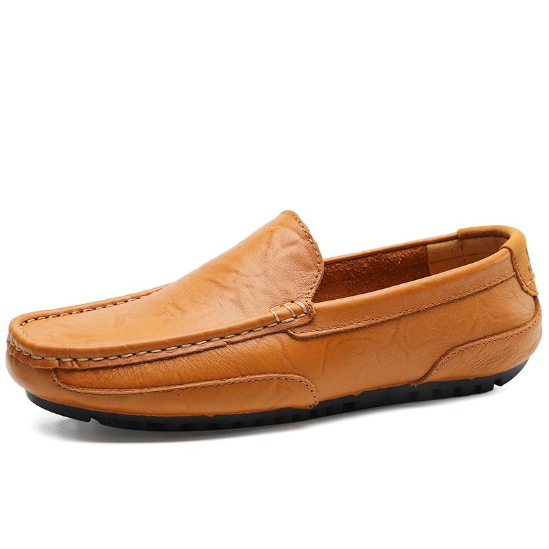 Broken size breathable casual leather shoes soft leather soft sole Doudou shoes overfitting lazy shoes