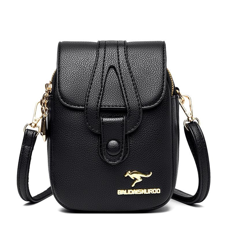 New women's messenger bag, soft leather texture shoulder satchel, mobile phone bag, small square bag, key bag, mother bag.