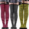 Striped Y2K Lolita Fingerless Gloves Gothic Long Winter Stockings  for Women