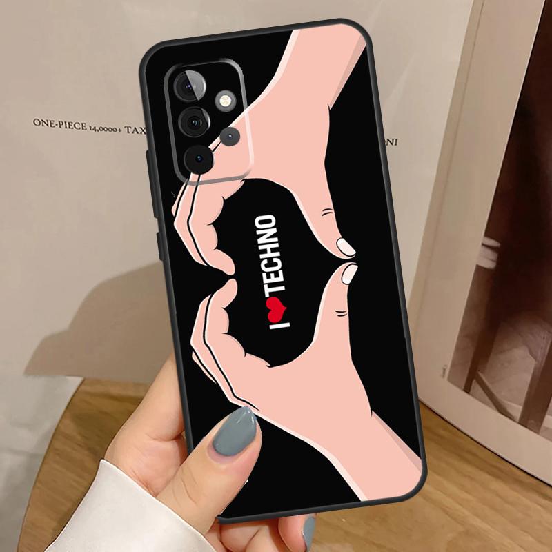 Techno Music For Samsung Galaxy A53 A33 A13 A23 A15 A25 A35 A55 A51 A71 A12 A32 A52 A14 A34 A54 Case