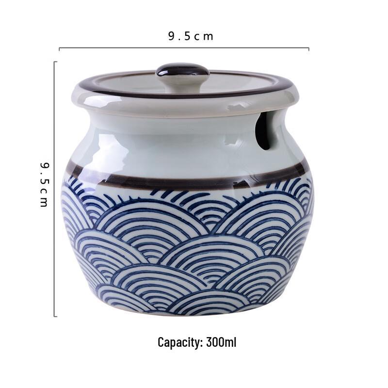 

Japanese Style Hand-Painted Ceramic Condiment Jar