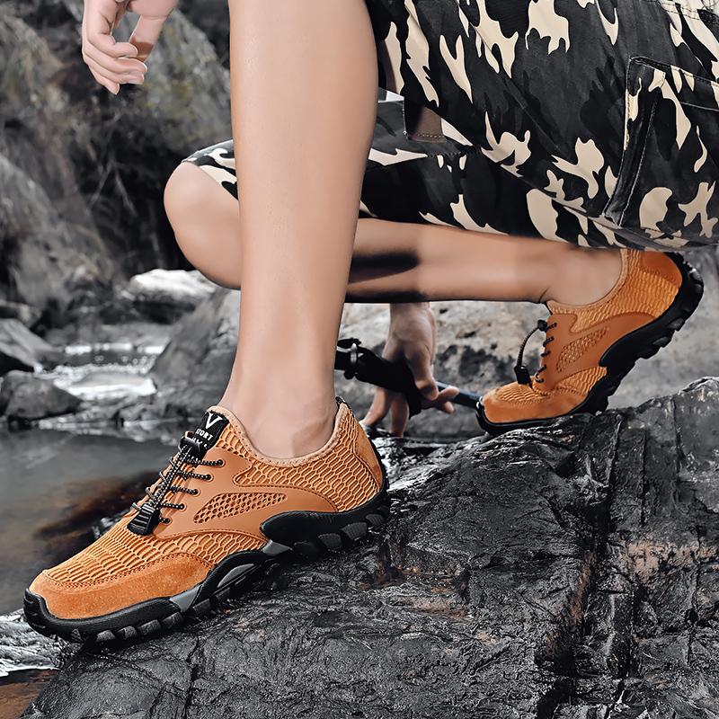 Men's Breathable Outdoor Hiking Shoes Lightweight Casual Shoes For Men Anti-Slip Simple Low-Top Men's Shoes Plus Size 46