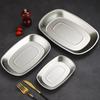 Yousheng Korean Stainless Steel BBQ Grill Pan Gold/Silver Rectangular Tray for Hot Pot Nordic Dish for Meat Seafood Sushi