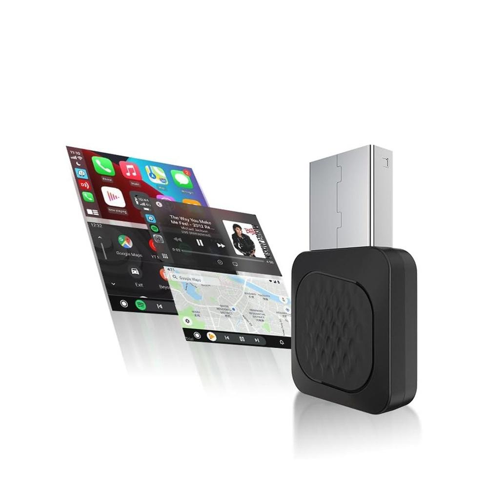 

Mini Ultra New Verison 2-in-1 Wireless CarPlay and Wireless Android Auto Adapter for Factory Wired CP/AA Not Use for BMW and Tesla Compact Size and E