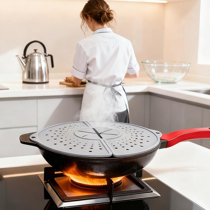 Silicone Foldable Anti-Overflow Lid & Oil Splatter Guard for Pots up to 32cm