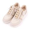Baskets compensées cuir nuances de beige semelle épaisse blanche Femme sportwear KEYS