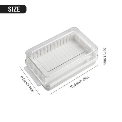 Butter Box Cheese Storage Box PP White 16.5*9.5*5cm Butter Cut Cheese Refrigerator Designed With An Inner Ridge