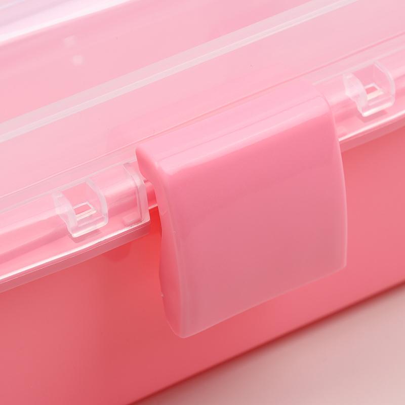 3 Layers Large Capacity Storage Box With Handle Foldable Plastic Portable Makeup Hairpin Organizer Nail Art Jewelry Box