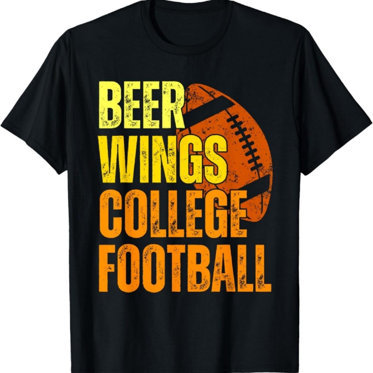 

Beer Wings College Football Vintage Drinking Football T-Shirt XXXXXL чорний