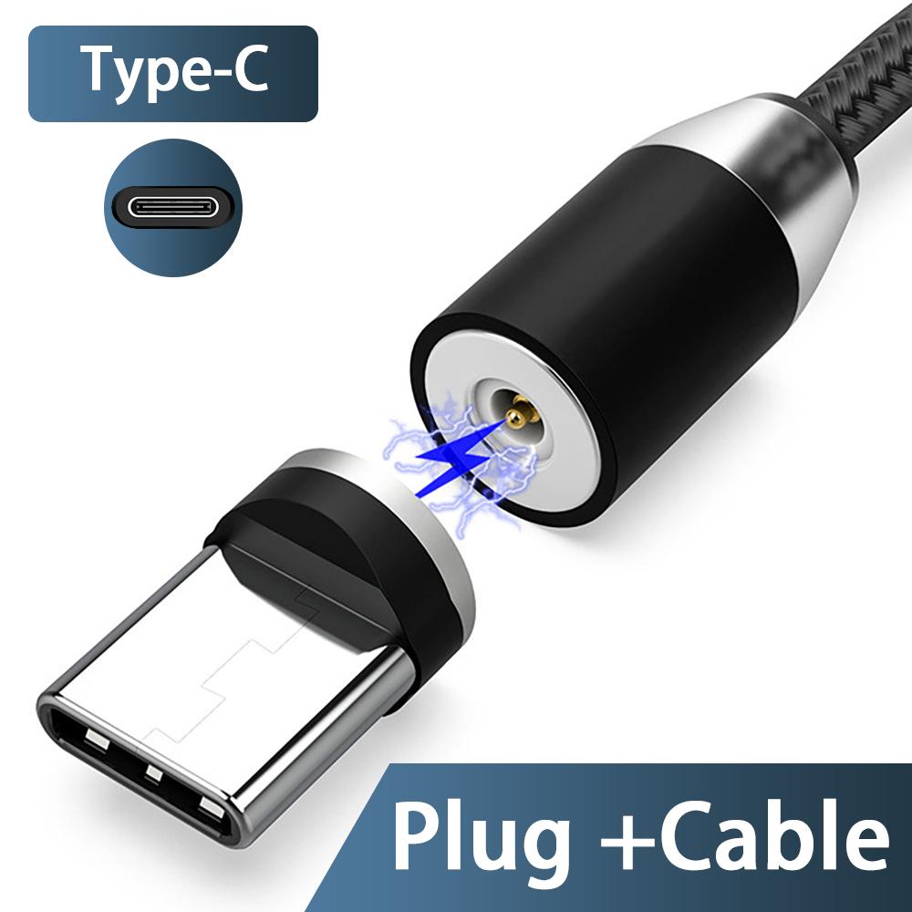 3A LED magnetinis USB kabelis Greitas iPhone įkrovimas C tipo kabelis Magnetinis įkroviklis duomenų įkrovimas Micro USB kabelis Mobiliojo telefono laidas USB laidas