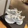 Zhao Ruth silver heightened platform dad shoes women's breathable mesh light casual new sports shoes