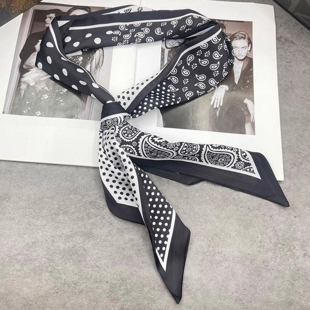 Cashew Nut Print Polka Dot Scarf Ribbon Long Scarves Elegant Scarf Headband  Party