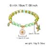 Lucky Crystal White Daisy Flower Charm Bracelets for Women Summer Beach Vibe Cute Beaded Friendship Bracelets Jewelry Gifts