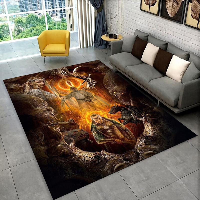 Classic L-Lord of The Rings H-Hobbit Carpet Rug for Bedroom Living Room Sofa Playroom Doormat Home Decor,Kid Area Rug Non-slip