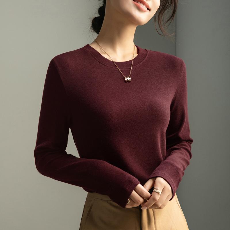Black Crew Neck Bottoming Shirt Women's Summer and Autumn New Inner with Early Autumn Modal Cotton Slim Top