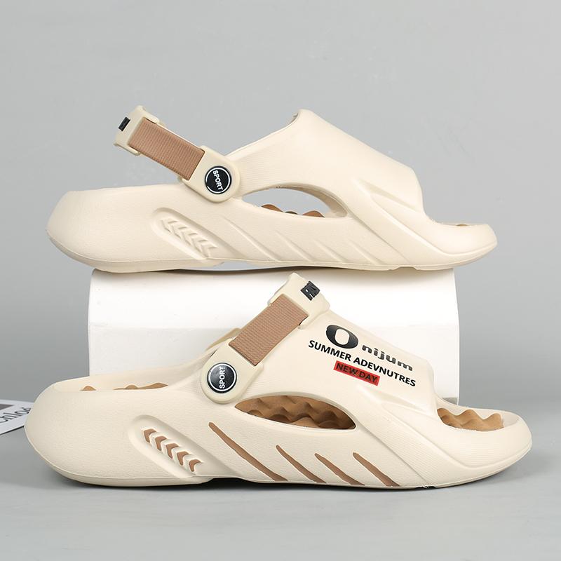 

Модные мужские массажные тапочки, домашние сандалии для отдыха на природе, пляжная повседневная обувь, удобные мягкие подошвы, мужские сандалии, большой размер 46 47 44-45