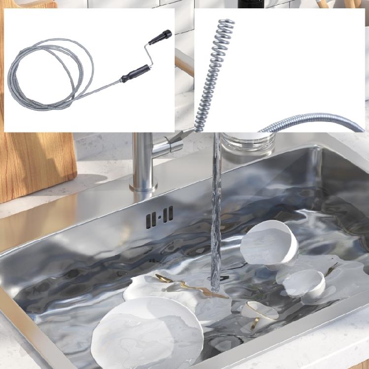 5Piece Drain Unclogging Kit 118 Inch Spirals 61 Inch Brush 19.7 Inch Snake Suitable for Bathroom Kitchen Household Pipes