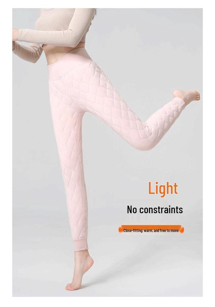 Girls' High-Waisted Thermal Wool Leggings, Thickened Winter School Uniform, Slimming Cotton Warm Pants for Teens