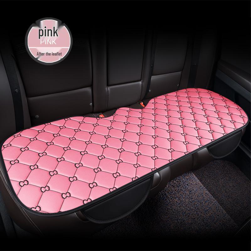 Bamboo Charcoal Leather Car Seat Cushion Set, Three-Piece, No Backrest, All-Season Interior Kit