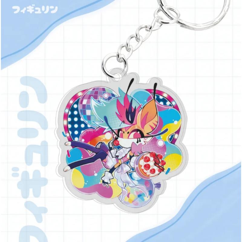 Acrylic Key Buckle for Helluva Boss Moxxie Millie Stolas Beelzebub Stella Anime Theme Acrylic Creative Keychain Pendant Gift