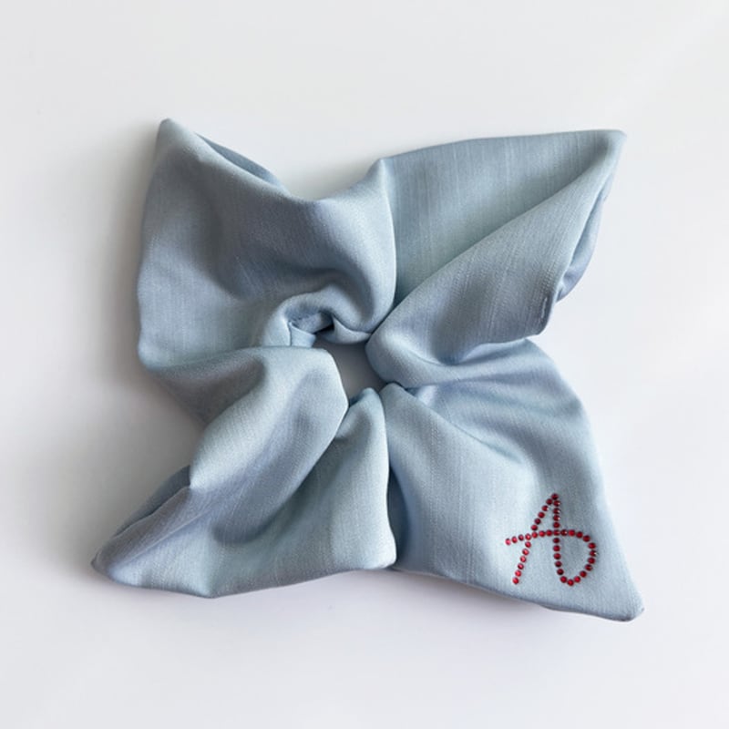 August Harmony Denim Square Scrunchies / Light Blue