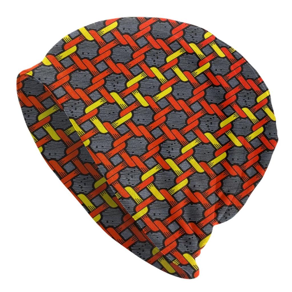Custom African Ethnic Ankara Pattern Skullies Beanies Caps Unisex Winter Warm Knitting Hat Adult Bonnet Hats Outdoor Ski Cap