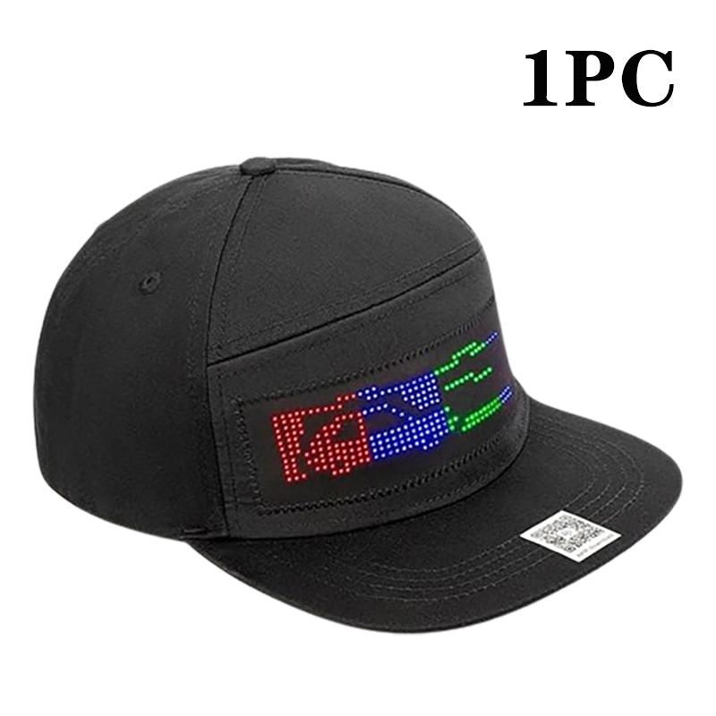 1-10PCS Programmable DIY Bluetooth Hat LED Display Curve Decorative Fabric Hat Party Evening Glowing Hat Atmosphere Hat