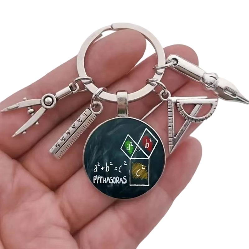 Mathe-Lehrer Schlüsselanhänger Mathematisches Werkzeug Schlüsselanhänger Inspirierendes Geschenk für Frauen Männer Unisex Taschenzubehör