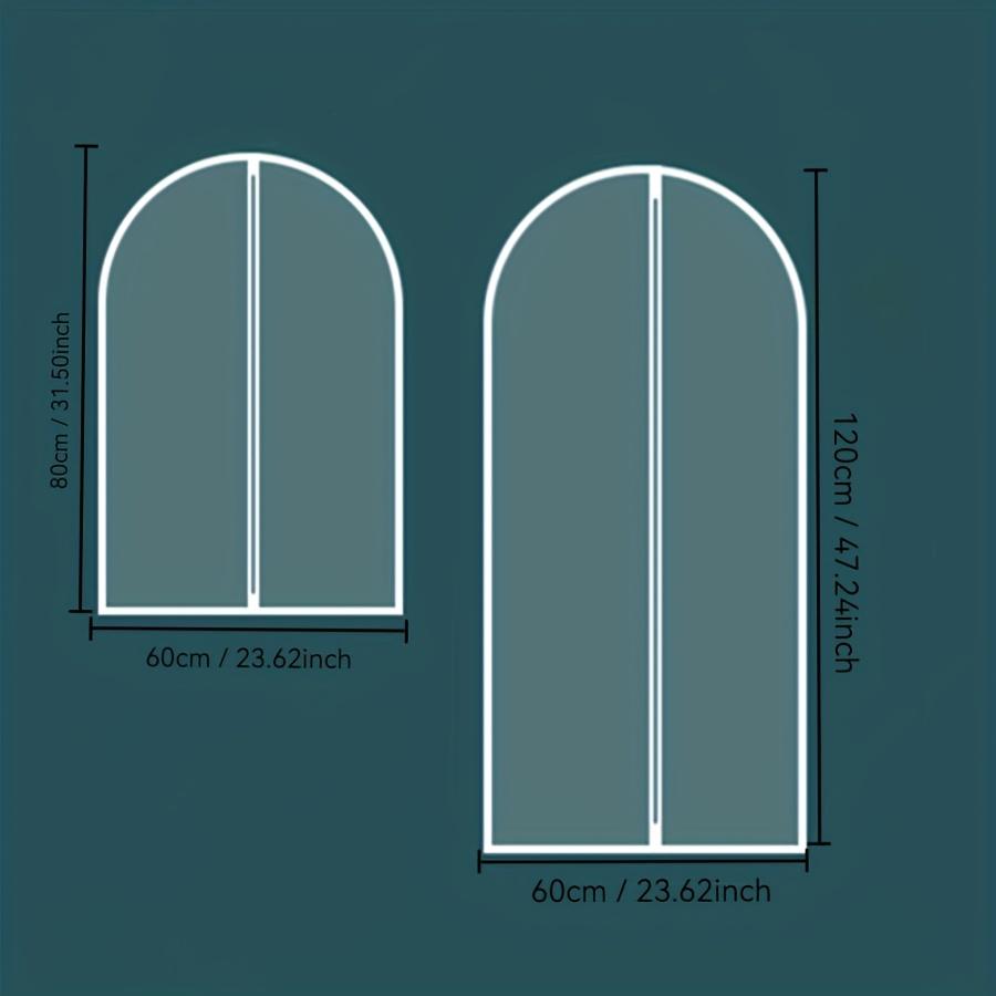 5 Stück Transparente Verdickte Kleiderschutzhüllen Heimschrank Kleideraufbewahrungs- und Schutzhüllen Anzug- und Mantelhängehüllen