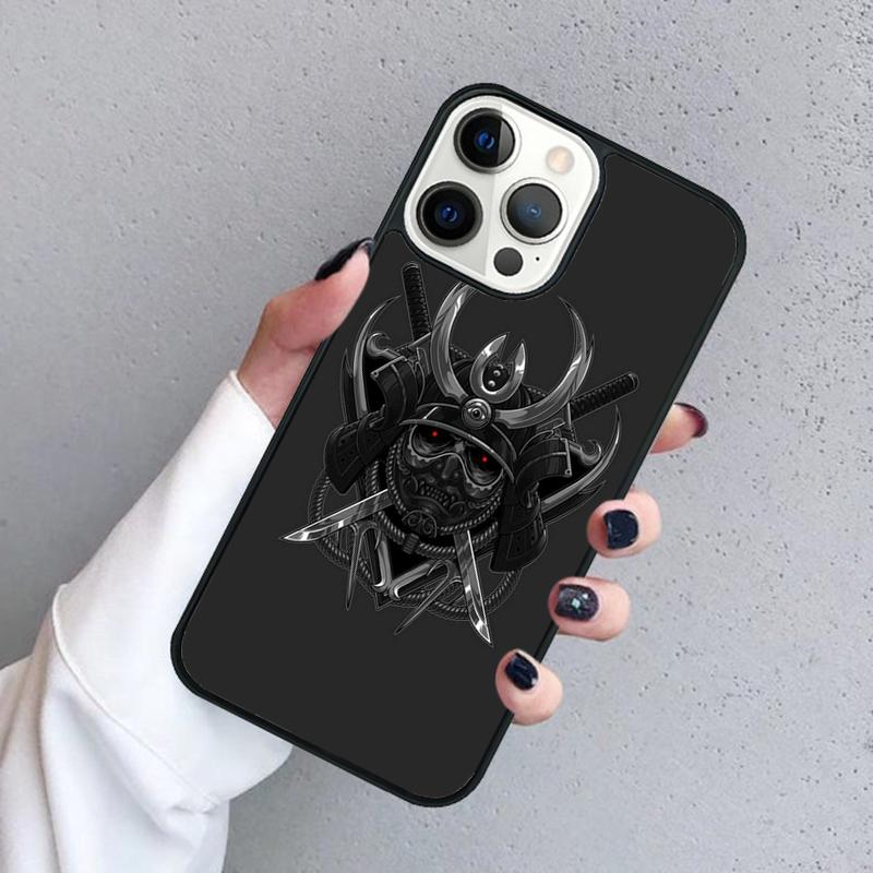 Samurai Japanese Warrior Mask Helmet Phone Case For iPhone 17 Air 16 Pro Max 15 14 Plus 12 13 Shell Cover Coque