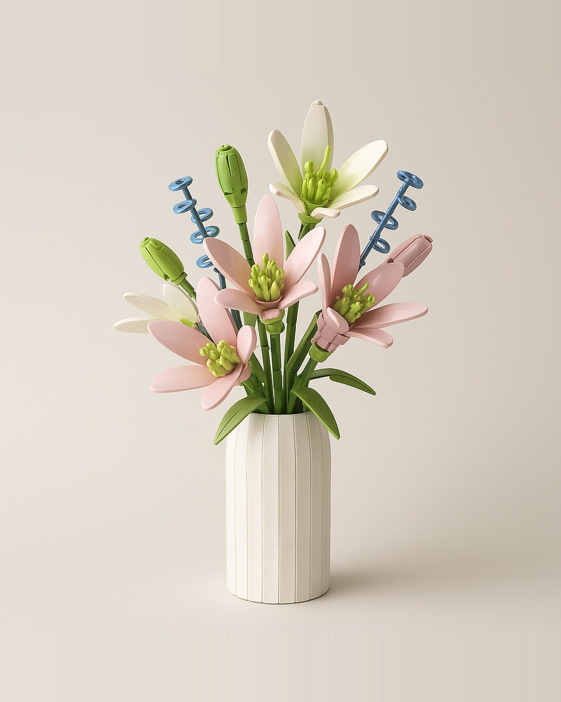 MOULD KING 10057 Bukiet kwiatów Klocki do budowy chińskiej piwonii z wazonem Model Montaż Dekoracja Zabawki Dla dzieci Prezent na boże narodzenie