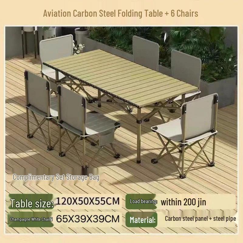 Portable Folding Outdoor Table and Chair Set for Camping, Picnic, BBQ, and Cooking.