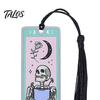 Durable Metal Bookmark Tarot Card Bookmark, Stainless Steel Skeleton Pattern Page Marker, Thin Holder Book Mark for Students Reading, Gothic Halloween