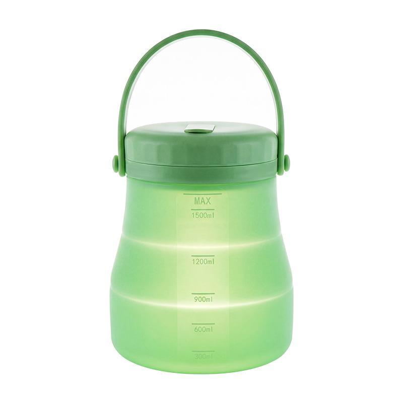 Leak-Proof Silicone Fresh Keeping Food Bucket Heat Resistant Reusable Container 800/1200/1500ml for Camping Food Storage