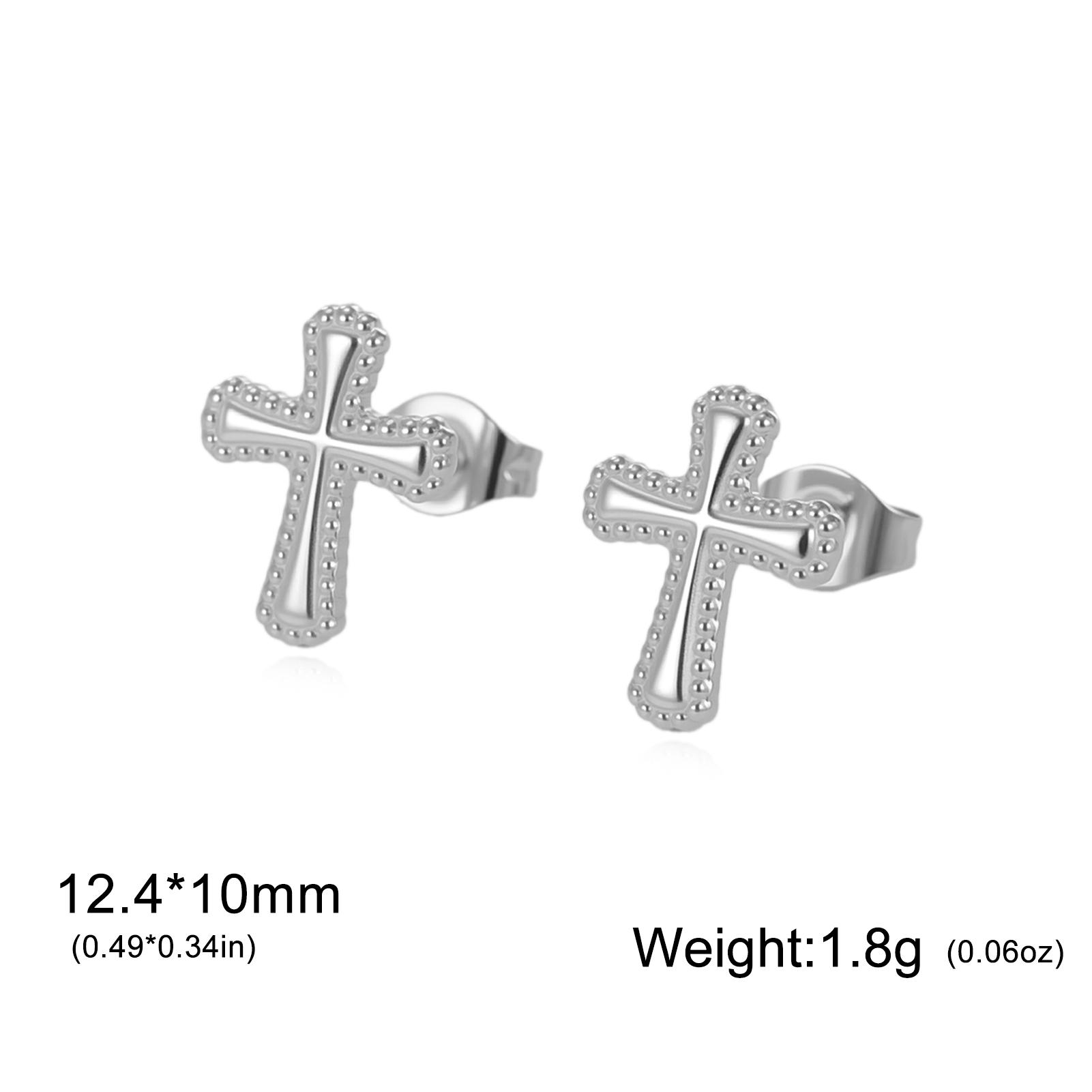 

Teamer Cross Stud Earrings For Men Women Stainless Steel Gold Color Minimalist Jewelry Ear Accessories Birthday Gift 2026 New