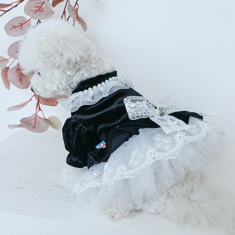 Dog Princess Dress Dog Dresses Velvets Dog Tutuu Dress Dog Costume Pet Dresses Dog Clothing Dog Bows Dress Puppies Dress