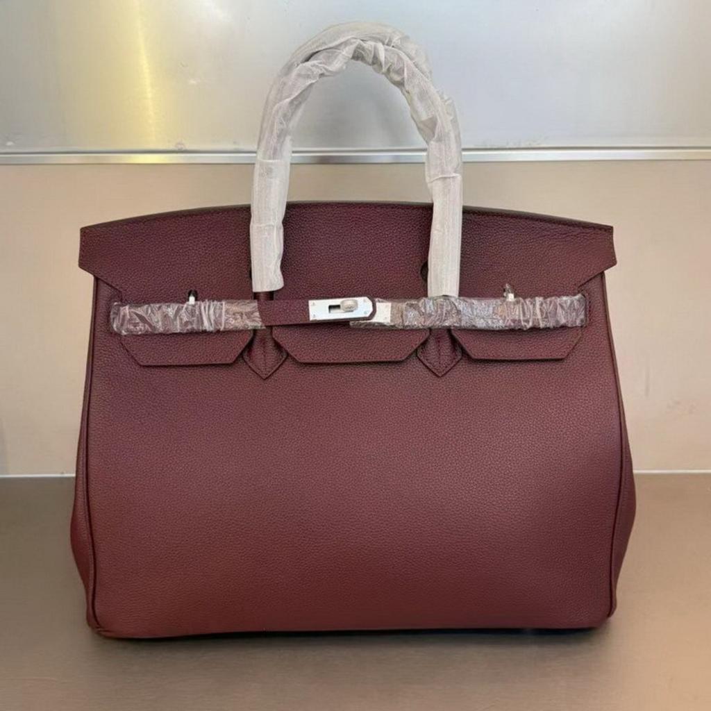 ML2026 Nueva Piel de Vaca de Capa Superior Bolso Platino de 40 cm Bolso Grande Bolso de Mano Bolso de Cuero Genuino para Mujer