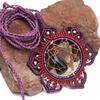 Necklace Macrame Agate Handmade Pendant Necklace Natural Thread Choker Jewelry
