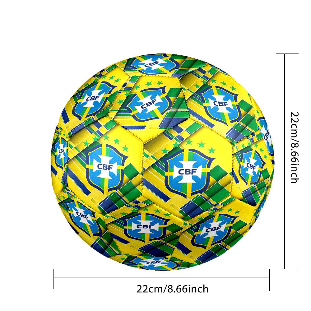 CBF Brazil Indoor Soccer Ball Size 5 Colorful All Ages Machine Stitched PVC Competition Ready Durable High-Bounce