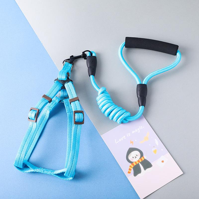 

Поводок для собаки Взрывозащищенный Нейлоновая ручка Нагрудный ремень Для маленьких и средних собак Поводок для выгула собаки Защита от потери Зоотовары M【1.0*120cm】