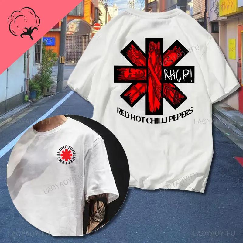 RHCP Rock Band Red Hot Chili Pepperss Unisex T Shirt Personality Fashion Cotton Unisex Women TShirt Rock Band Classic Shirts Tops S