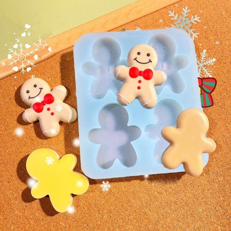 Holiday Cake Silicone Mold Christmas Chocolate Molds Gingerbreads Man Shape Baking Accessories Perfect for DIY Baking