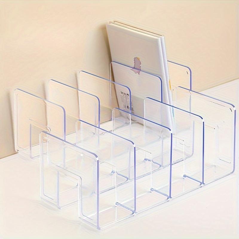 2pcs 8-Compartment Transparent Acrylic Desktop Organizer - Multifunctional Space-Saving Storage for Books, for Home Organization