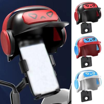 Waterproof Motorcycle Mobile Phone Holder Shockproof Cartoon Small Helmet Rider Phone Stand Sunshade Phone Bracket