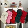 Large Capacity Present Bag Soft Velvet Christmas Stocking for Fireplace Decor, Hanging Gift Eve Treat Pouch with Bow, Plush Candy Tote Kids,