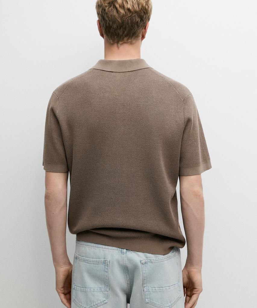Masimodutti Textured 100% Cotton Polo Shirt
